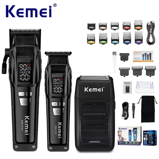 Kemei Hair Clipper Kit – Rechargeable Beard & Hair Trimmer (KM-2797 / KM-1102)