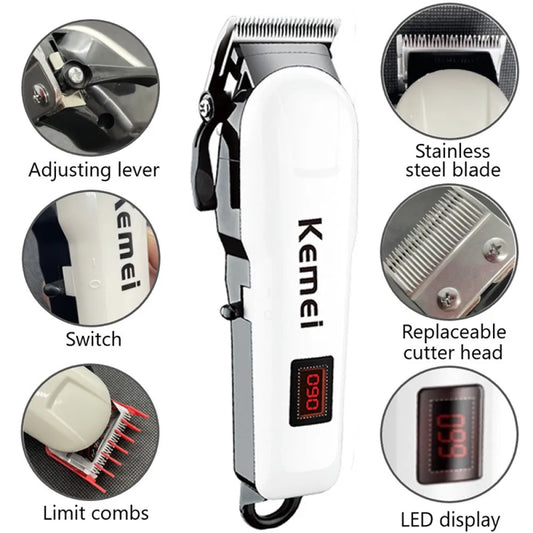 809A Professional Wireless Hair Clipper – Rechargeable Trimmer for Men