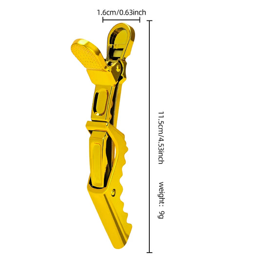 6pcs Golden Hair Clips – Alligator Sectioning Clamps