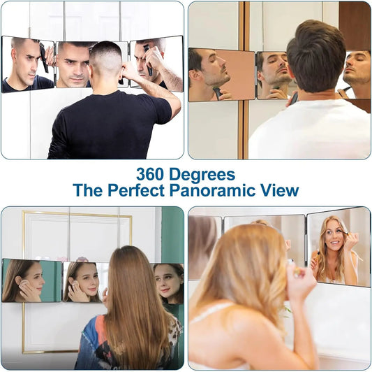 360° Trifold Mirror – Adjustable & Foldable for Self Haircuts